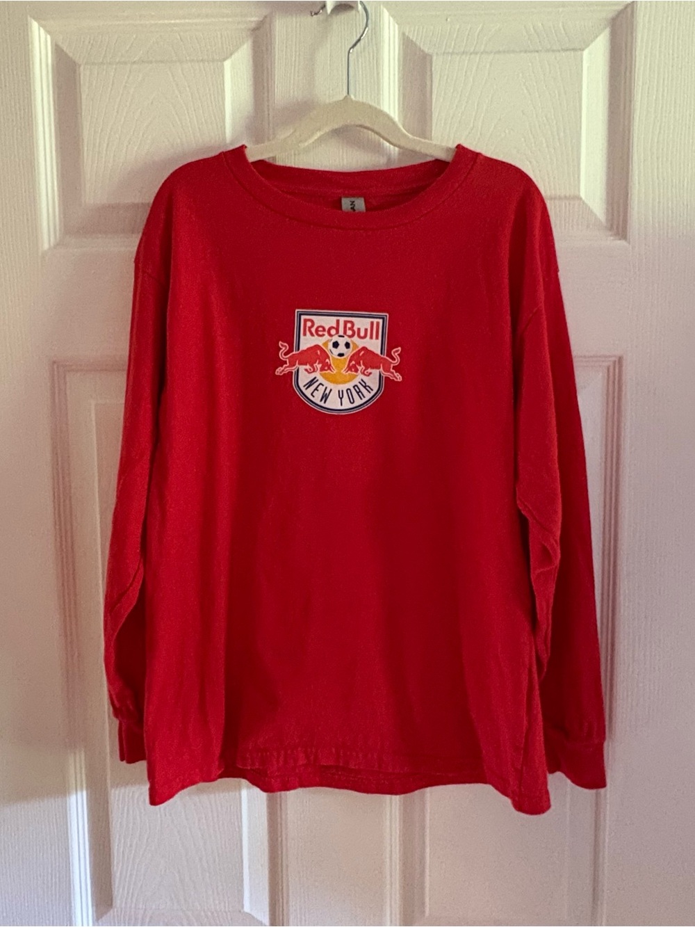 Gildan Boys Red Bull New York Shirt Red Youth Large Cotton